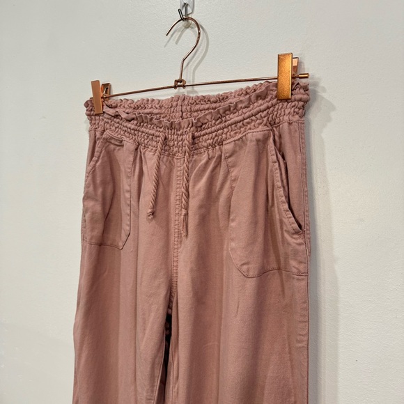 CI SONO Linen Collection Pink Mauve Linen Blend Drawstring Pants Size Large - Picture 3 of 9